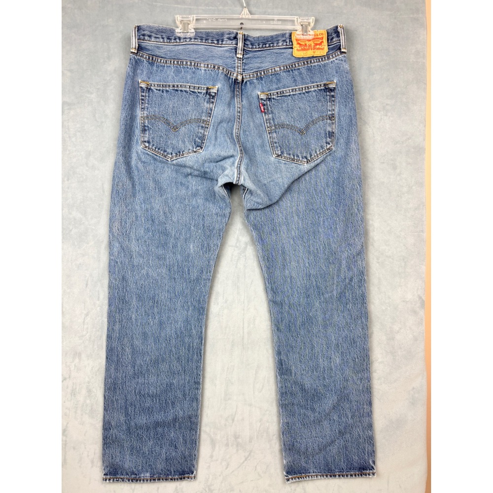 Levis 501 Original Fit Jeans Mens 36x30 Medium Wash Blue Straight Leg Denim